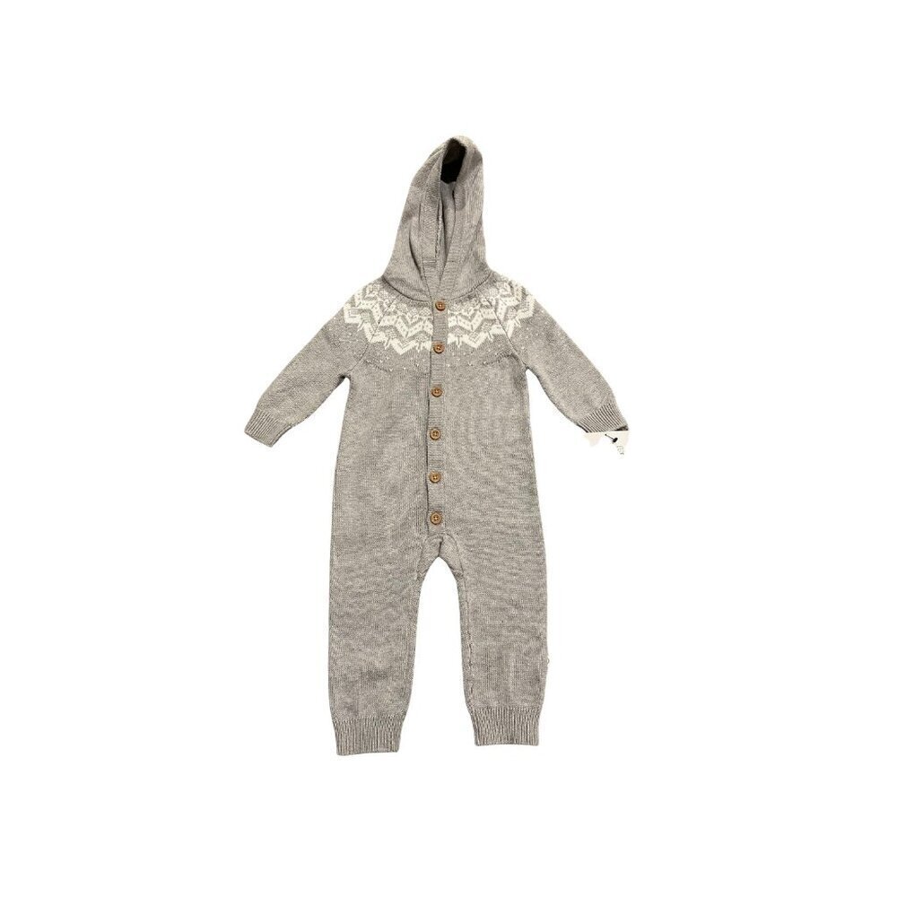 Carter's Little Planet Baby Boy Gray Sweater Romper - Size 12 months - New!
